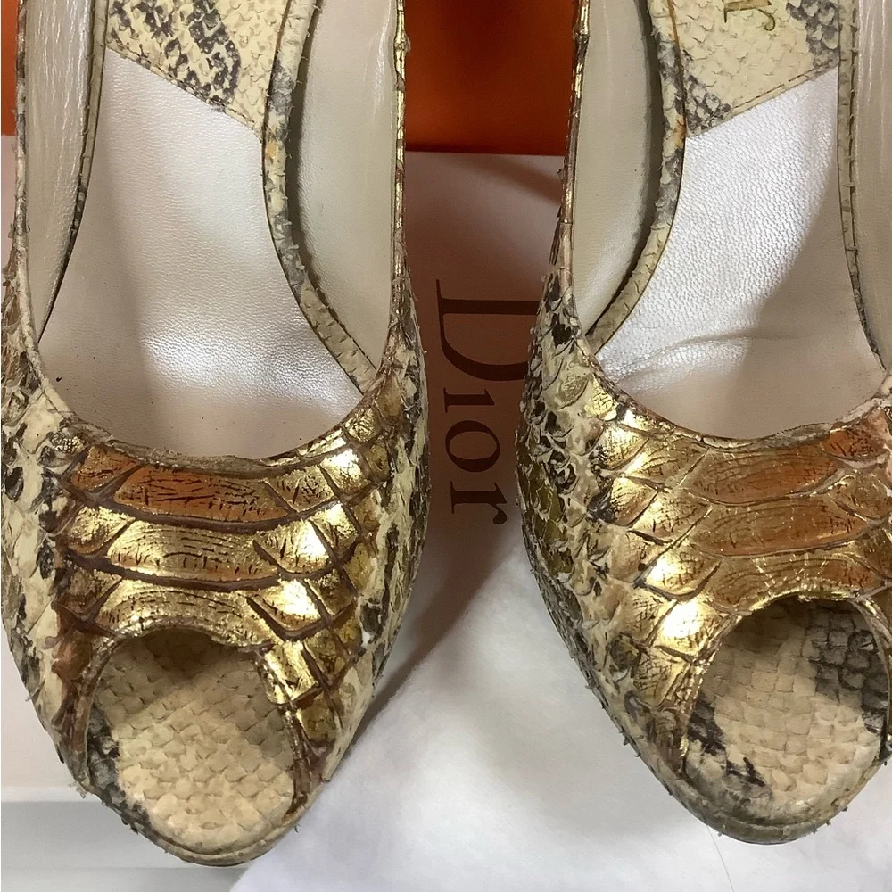 Dior Python Peep Toe Pumps - Picture 5 of 11